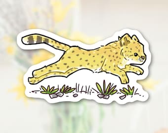 Cute Cheetah Sticker Adorable Animal Stickers Matte Waterproof Vinyl High Quality Die Cut Sticker