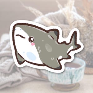 Cute Blacktip Shark Sticker Adorable Animal Stickers Matte Waterproof Vinyl High Quality Die Cut Sticker