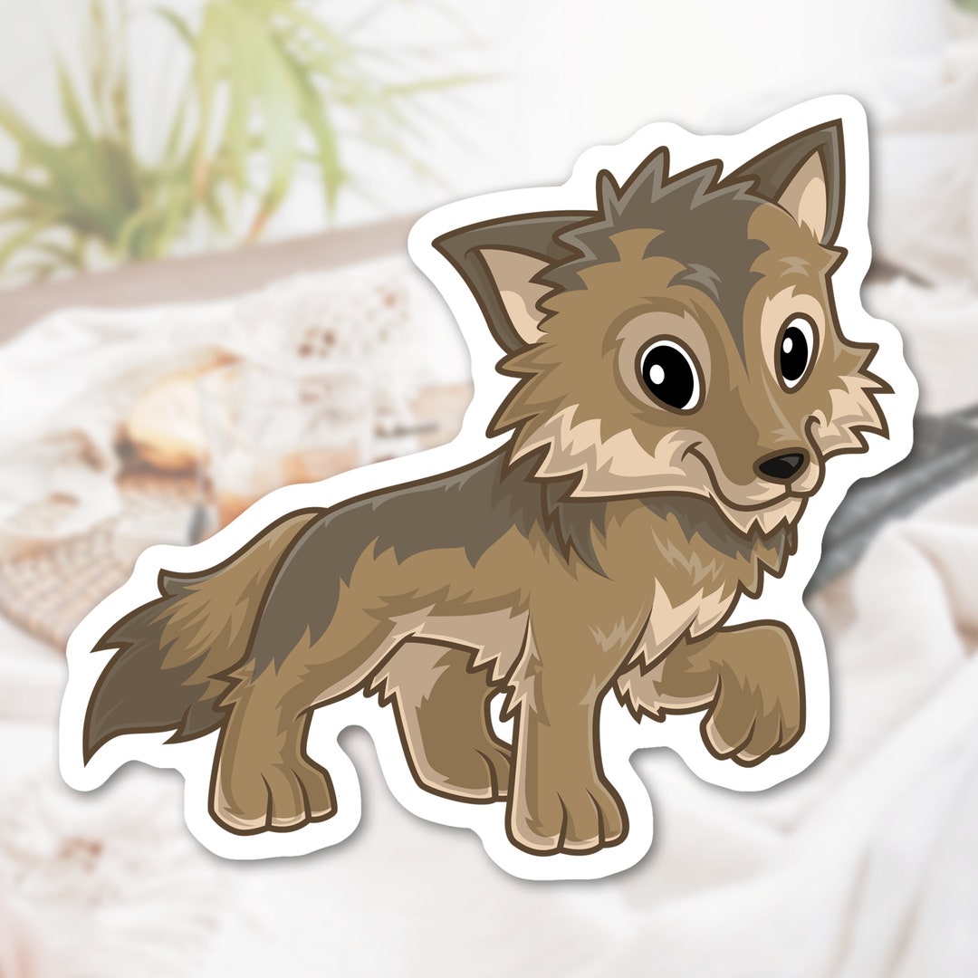 Wolf Mini Sticker Cute Wolf Sticker | Animal Stickers | Matte Waterproof Vinyl Animal ...