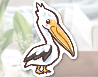 Cute Pelican Sticker | Adorable Animal Stickers | Stickers For Kindle | Waterbottle Sticker | Matte Waterproof Vinyl Die Cut Sticker