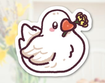 Hand-Drawn Animal Stickers – Cute Spring Goose Sticker Gift For Bird Lover Journals, Kindles, Water Bottles & Laptop Decoration
