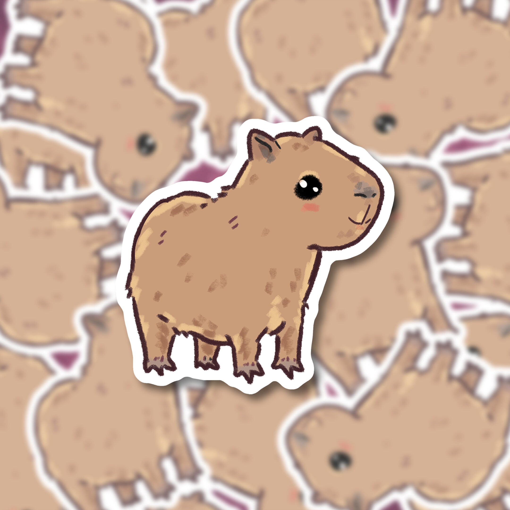 Cute Capybara Sticker Adorable Animal Stickers Matte Waterproof Vinyl ...