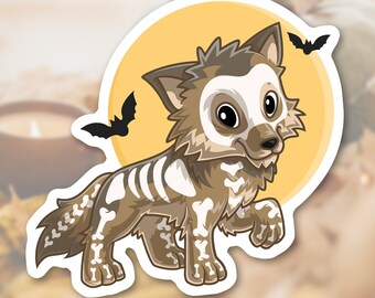 Halloween Wolf Sticker: Matte Vinyl Animal Decal
