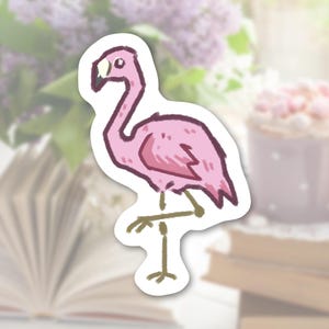 Cute Flamingo Sticker Adorable Animal Stickers Matte Waterproof Vinyl High Quality Die Cut Sticker