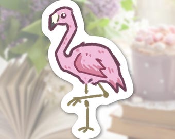 Cute Flamingo Sticker Adorable Animal Stickers Matte Waterproof Vinyl High Quality Die Cut Sticker