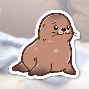 Cute Sea Lion Sticker | Adorable Animal Stickers | Stickers For Kindle | Waterbottle Sticker | Matte Waterproof Vinyl Die Cut Sticker