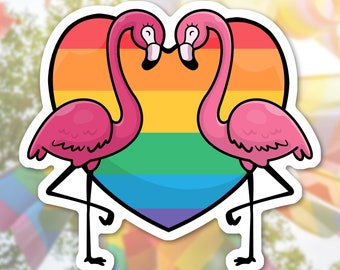 Flamingo Pride Sticker Cute Animal Pride Stickers Matte Vinyl Sticker