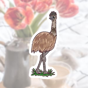 Sketched Emu Sticker | Matte Vinyl Sticker