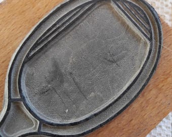 Navire gratuit. Tampon de raquette de TENNIS - Antique Français école Rubber Stamp