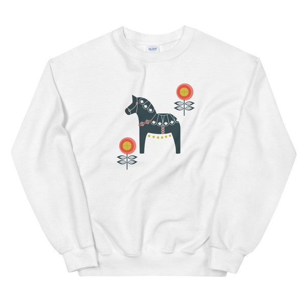 Floral Dala Horse Unisex Sweatshirt