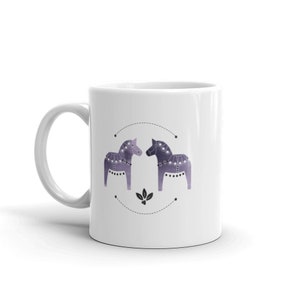 Watercolor Purple Dala Horse Mug