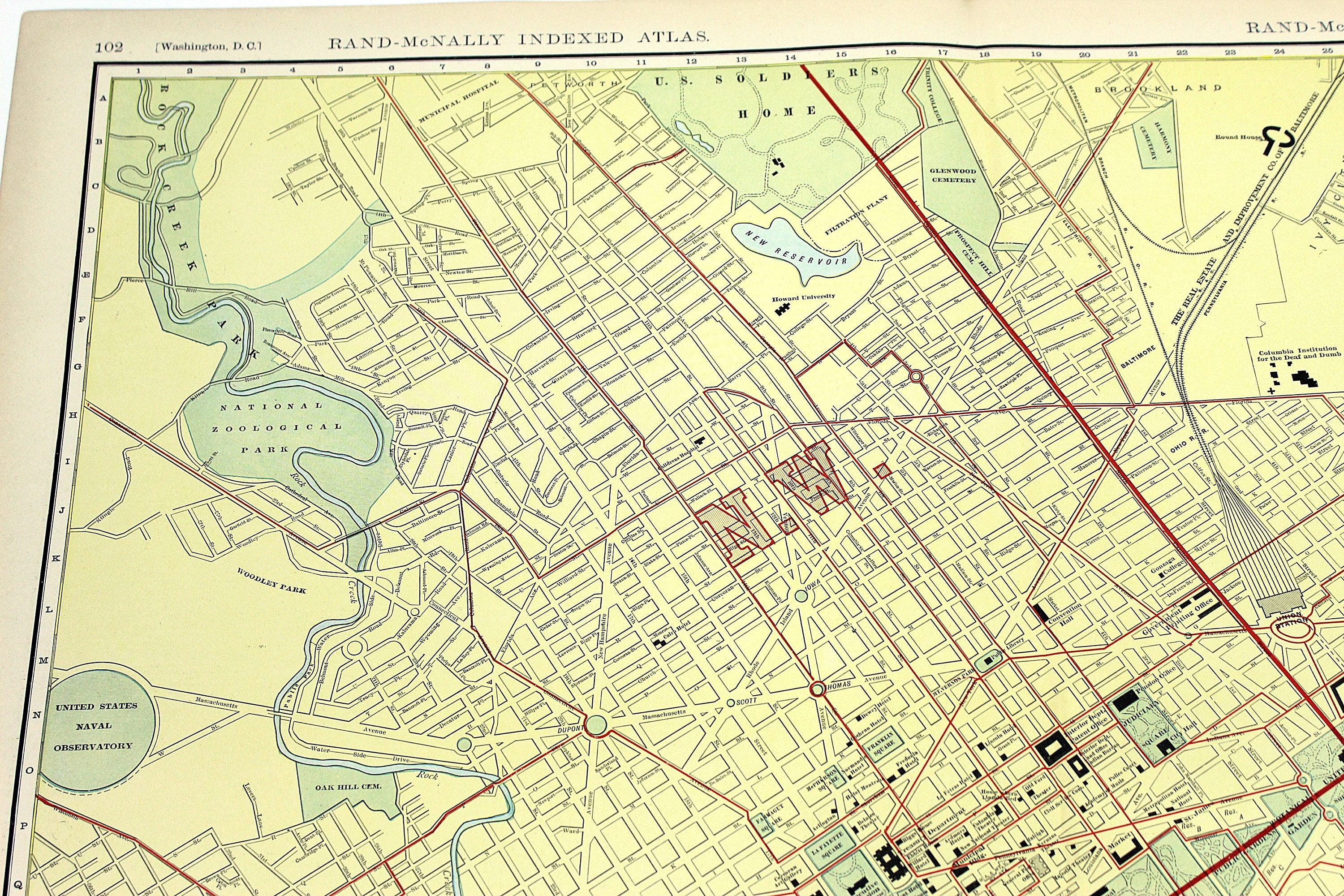 1910 Map of the City of Washington D.C. and Vicinity Large  Etsy