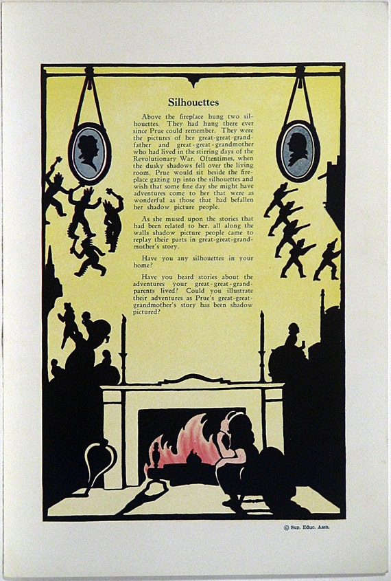 1920s Art Deco Print Silhouettes Creative Art Color Lithograph Print Vintage Wall Art Hanging Antique Book Page Illustration Wall Decor 1920s Art Deco Print Silhouettes Creative Art Color Lithograph Print Vintage Wall Art Hanging Antique Book Page Illustration Wall Decor