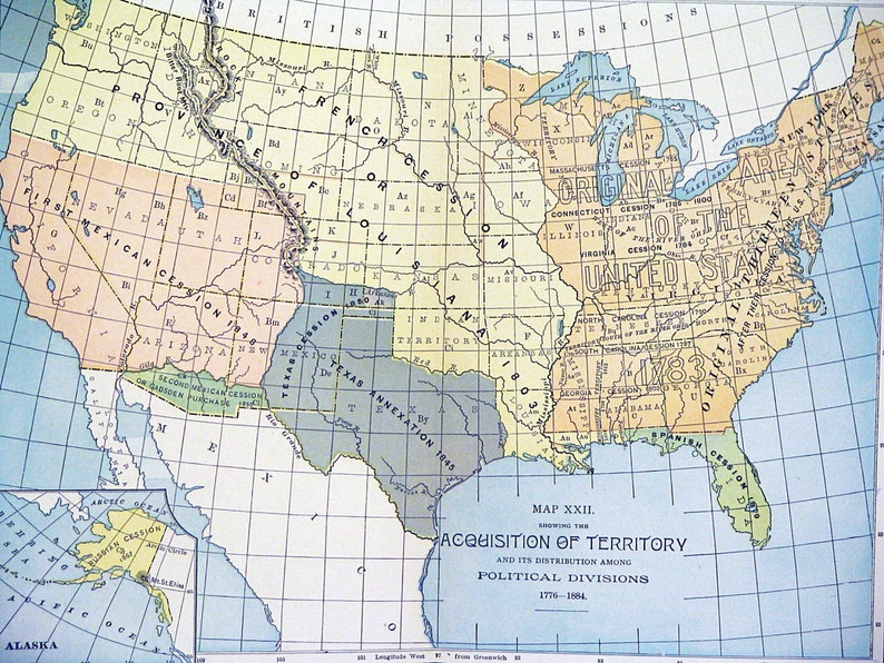 1890s Map Of United States Map - Il 794xN.643046275 Igsc 
