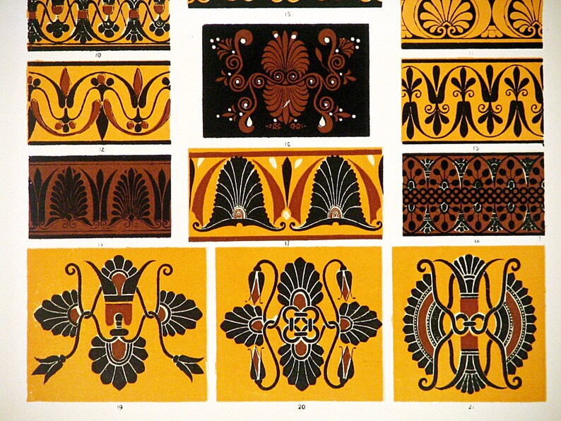 Original 1910 Art Nouveau Art Deco Greek Ornamental Decorative Etsy