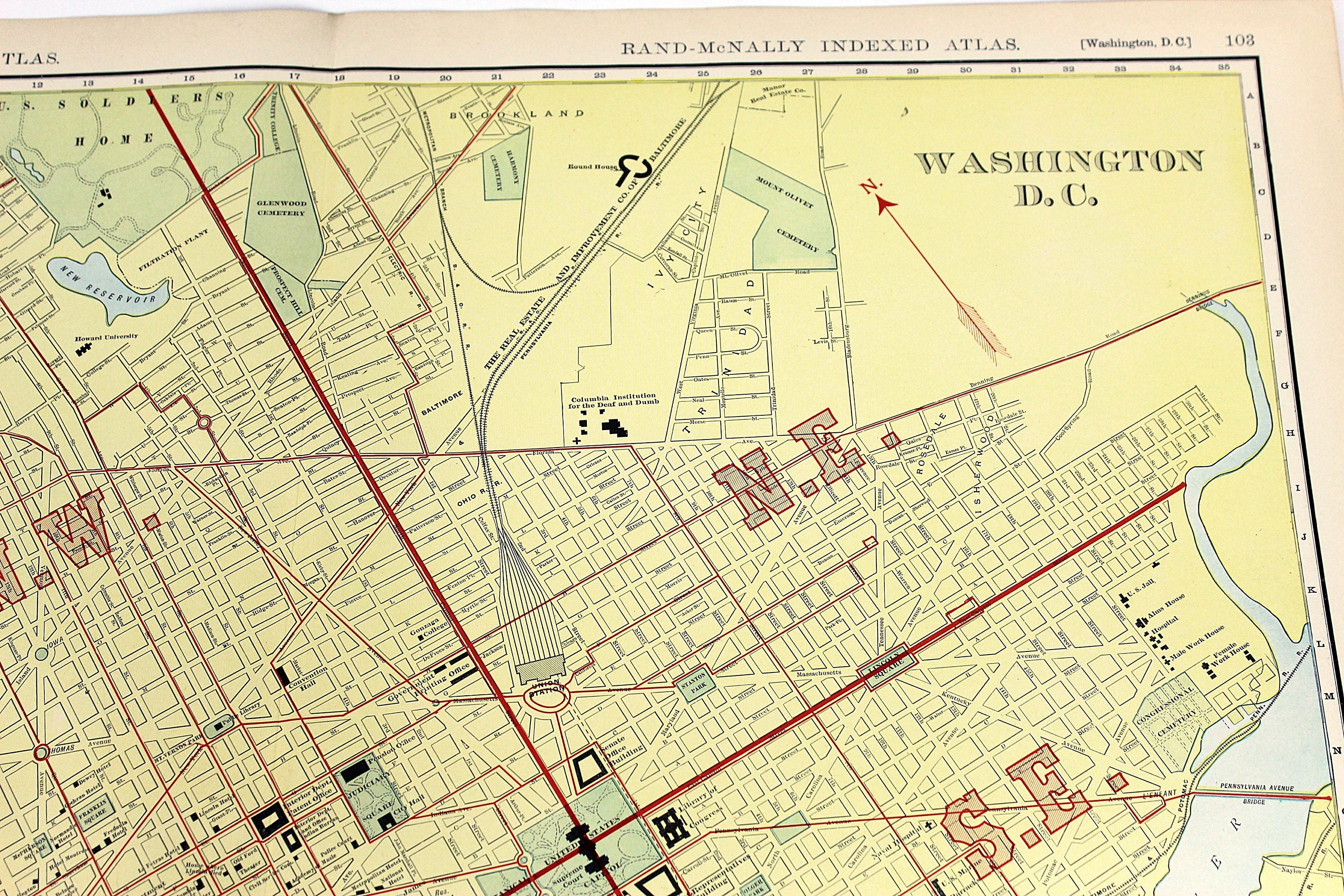 1910 Map of the City of Washington D.C. and Vicinity Large  Etsy