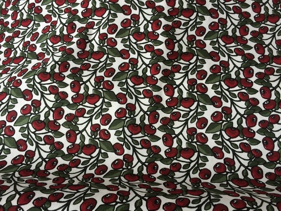 Tablecloth Table runner Table top  - Scandinavian Cotton fabric Ris Red Berries