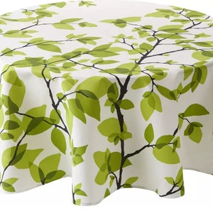 Tablecloth Cotton Tablecloth Table Linens Scandinavian cotton fabric Spring green leaves