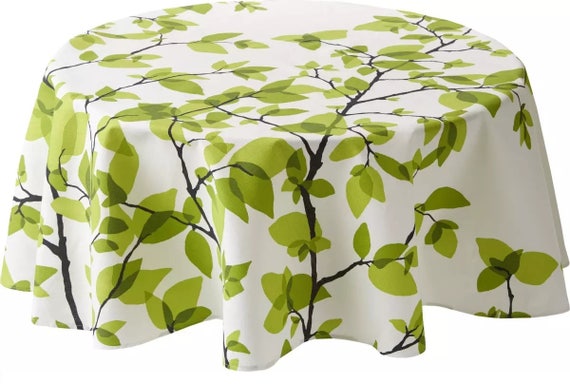 Tablecloth Cotton Tablecloth Table Linens Scandinavian cotton fabric Spring green leaves