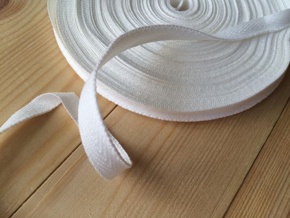 Herringbone Twill Ribbon Tape - Cotton - 0.39" (10 mm) wide  - by the metre  (1.09 yards)