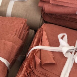 Set of 4 Linen fabric remnants / Linen leftovers/ Bundle Linen fabric Scraps DIY image 2