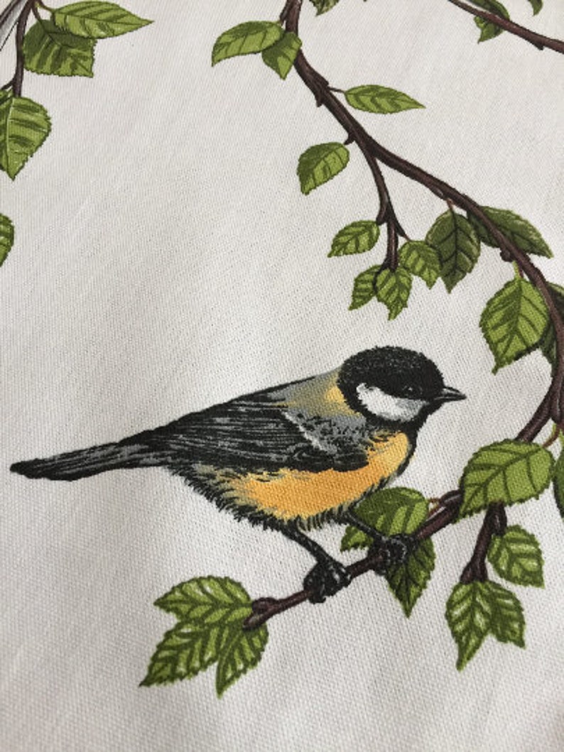 Scandinavian Cotton Fabric Birds Home Decor Fabric Curtains Etsy