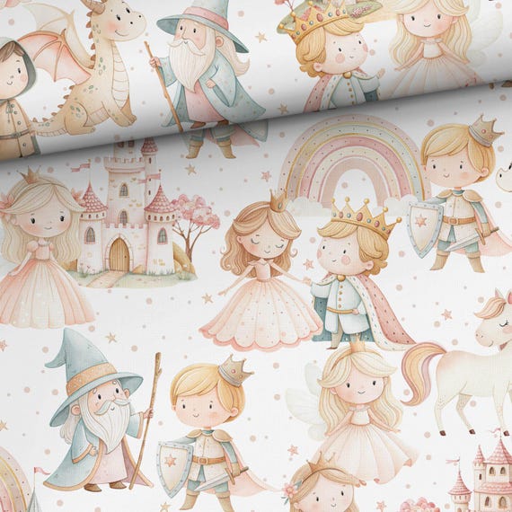 Pastel Kingdom Cotton fabric for sewing and quilting, 61 inches wide /155 cm