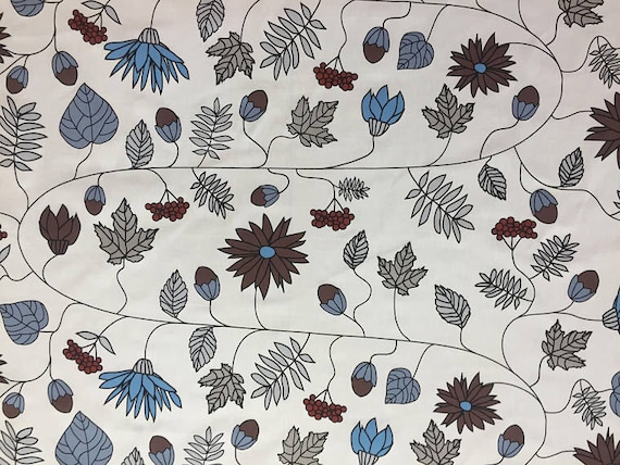 Scandinavian Cotton fabric Floral - Cotton canvas -  59 inches (150 cm) wide