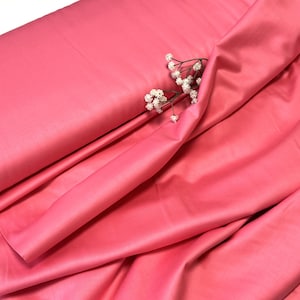 Plain cotton sateen fabric by the metre, by the yard - Salmon pink - 100% cotton - 153 cm wide #1191