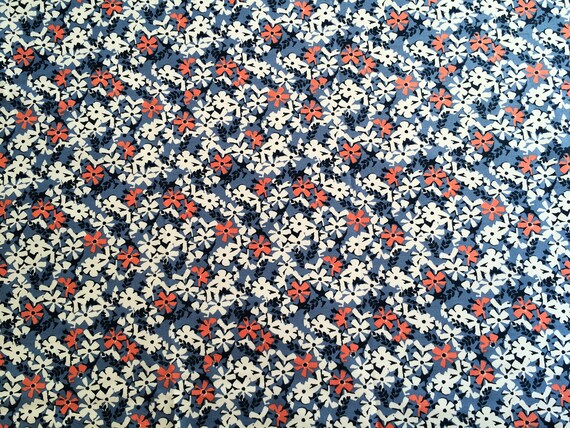 Tablecloth Table runner Floral Blue - Table Linens - Scandinavian cotton fabric - Round Square or Oval