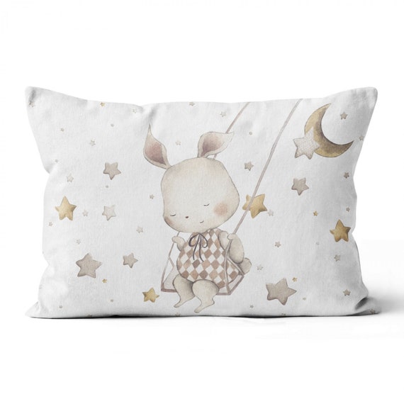 Panel S/L Sleepy Baby Bunny, Forest Animals, Baby animals Woodland cotton fabric