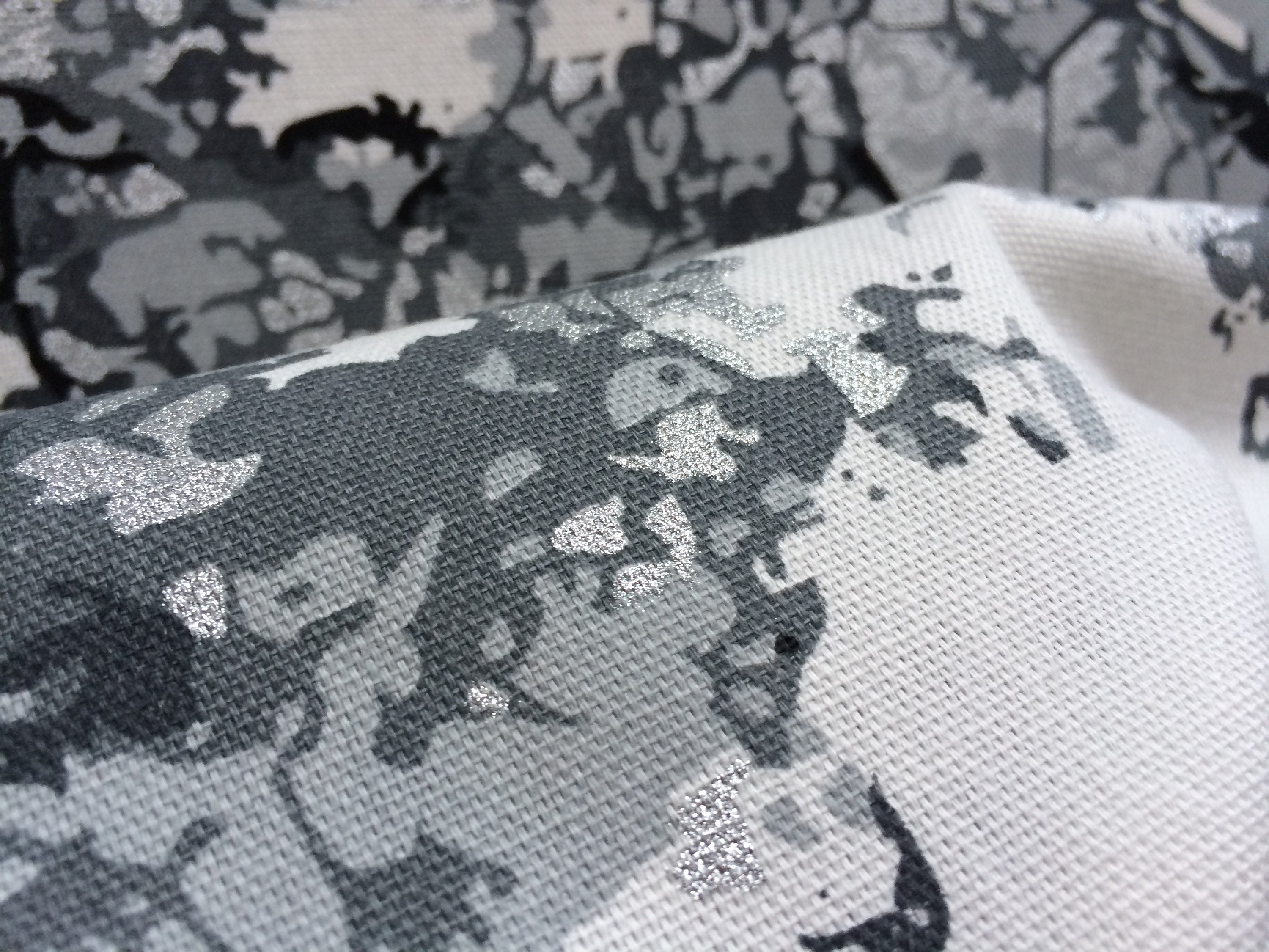 Scandinavian Cotton Fabric Cotton Canvas Tree Gray / Silver | Etsy