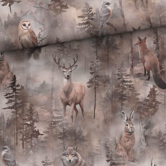 Rustic forest Woodland fabric Premium cotton fabric for sewing and quilting