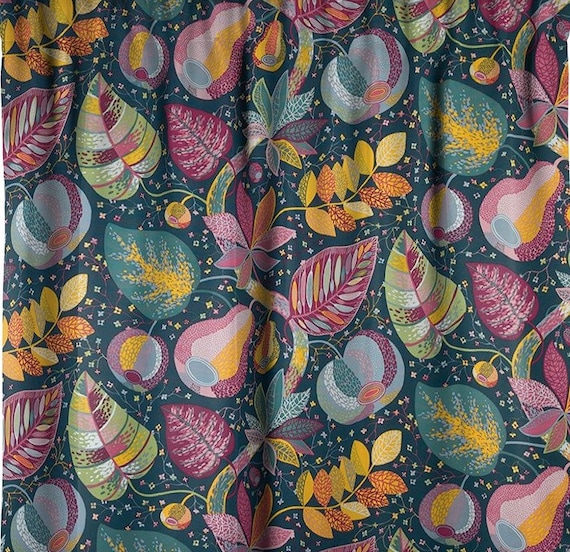 Cotton Curtains Panel Decor Cafe curtain Kitchen valance Scandinavian cotton fabric Leaf Plants Curtains Custom curtains