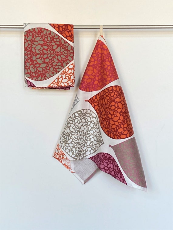 Kitchen Towel Tea Towel Dish Towel Scandinavian cotton towel Orange Purple - 1pc 45cm x 70cm/ 18'' x 27''