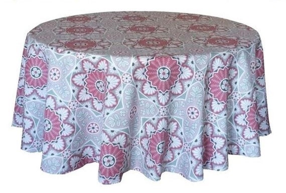 Cotton Tablecloth Table Linen Scandinavian fabric Pink / Gray Geometric Round Oval Square Tablecloth