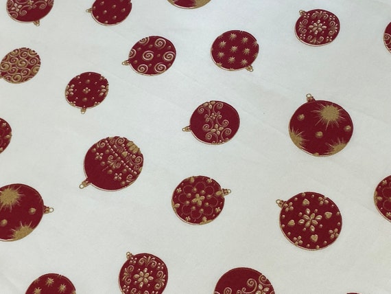 Christmas tablecloth Table linens Christmas Ornaments Red and Gold Round Rectangle Oval tablecloth