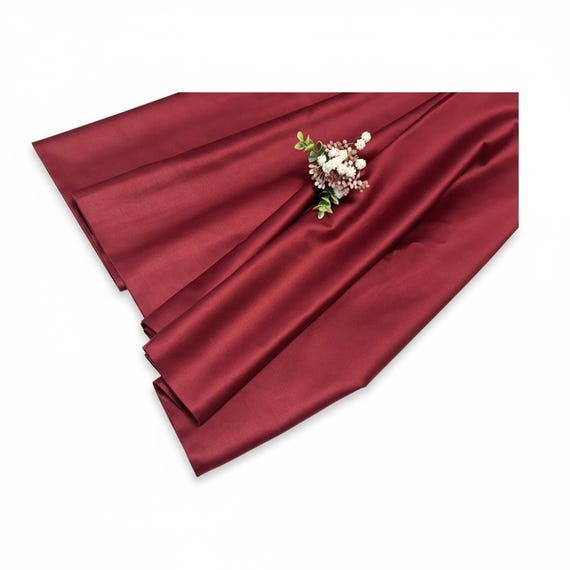 Carmine red cotton sateen fabric, by the meter, by the yard - 100% cotton - 153 cm (59'') wide #1084