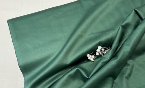 Forest Green cotton sateen fabric, by the meter, by the yard - 100% cotton - 153 cm (59'') wide #126