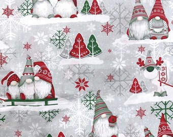 Christmas Tablecloth table linens Cotton tablecloth  Round Oval Square Christmas Gnome Christmas Decor