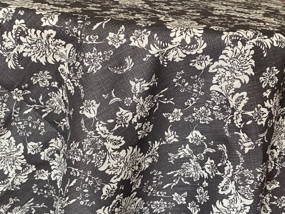 Linen Curtains | Shabby Chic curtains | Floral curtains | Floral linen curtains | Apartment Decor | Curtain Panels | Gray Linen curtains