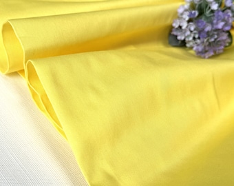 3 yardas de tela de satén de algodón lisa de color amarillo brillante, 100% algodón.