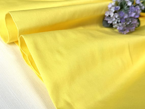 3 yards Bright Yellow Plain cotton sateen fabric 100% cotton