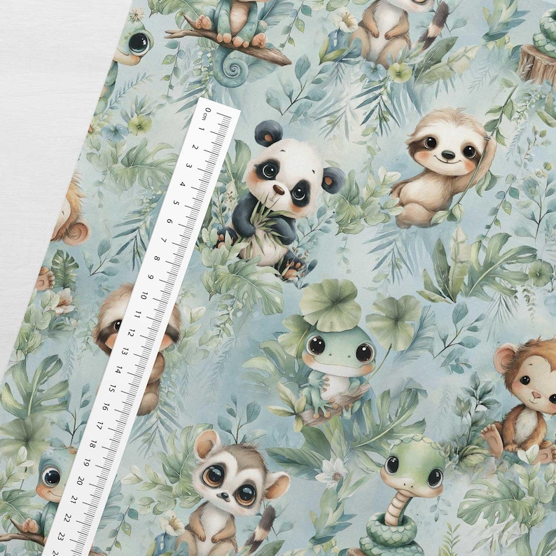 Frog Repeating Pattern Tropical Baby Animals Print 100% Cotton Fabric – Sewing, Quilting ...