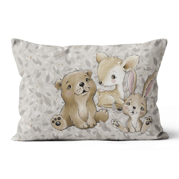 Panel L, Forest Animals, Baby animals Woodland cotton fabric panel 40 x 60 cm