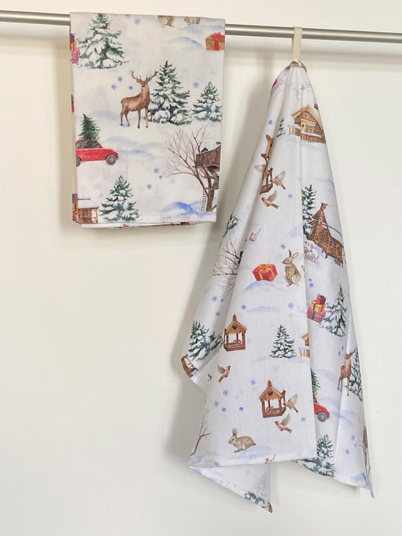 Christmas Kitchen Towel Tea Towel Dish Towel Christmas towel Cotton towel