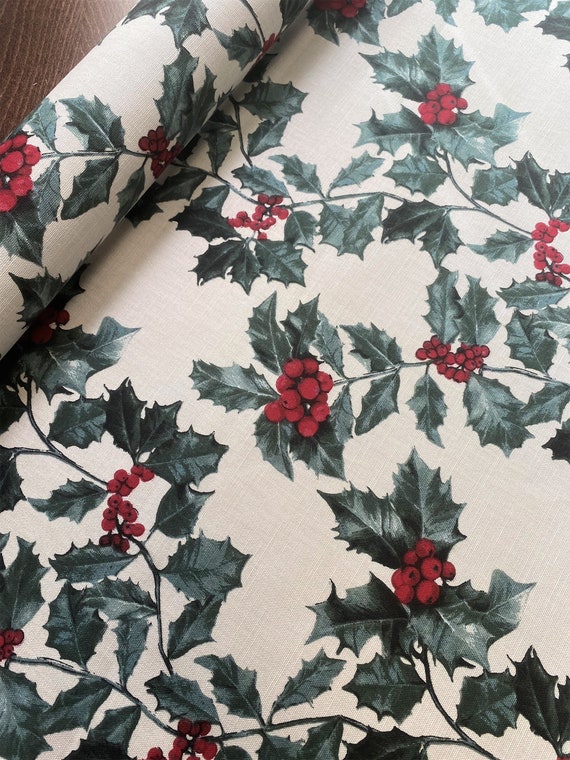 Scandinavian cotton fabric Plants Home decor fabric Curtain fabric