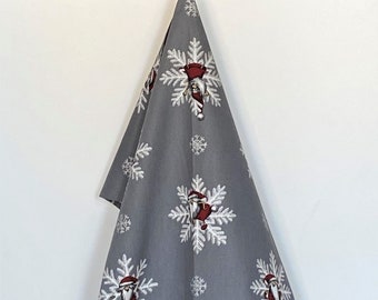 Kitchen Towel Tea Towel Dish Towel Christmas towel Tomte God Jul Snowflakes Scandinavian cotton towel White Red 1pc 48x70cm/19''x20''