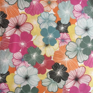 Tablecloth Cotton tablecloth Rainbow Floral Tablecloth Scandinavian cotton tablecloth 175 cm x 145cm / 68&#39;&#39; x 57&#39;&#39;