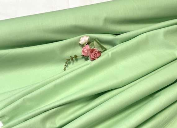 Spring Green cotton sateen fabric, by the meter, by the yard - 100% cotton - 153 cm (59'') wide #2317